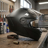 Kask Szczękowy Motocyklowy pod Interkom Blenda Czarny Mat 57-58cm Rozmiar M