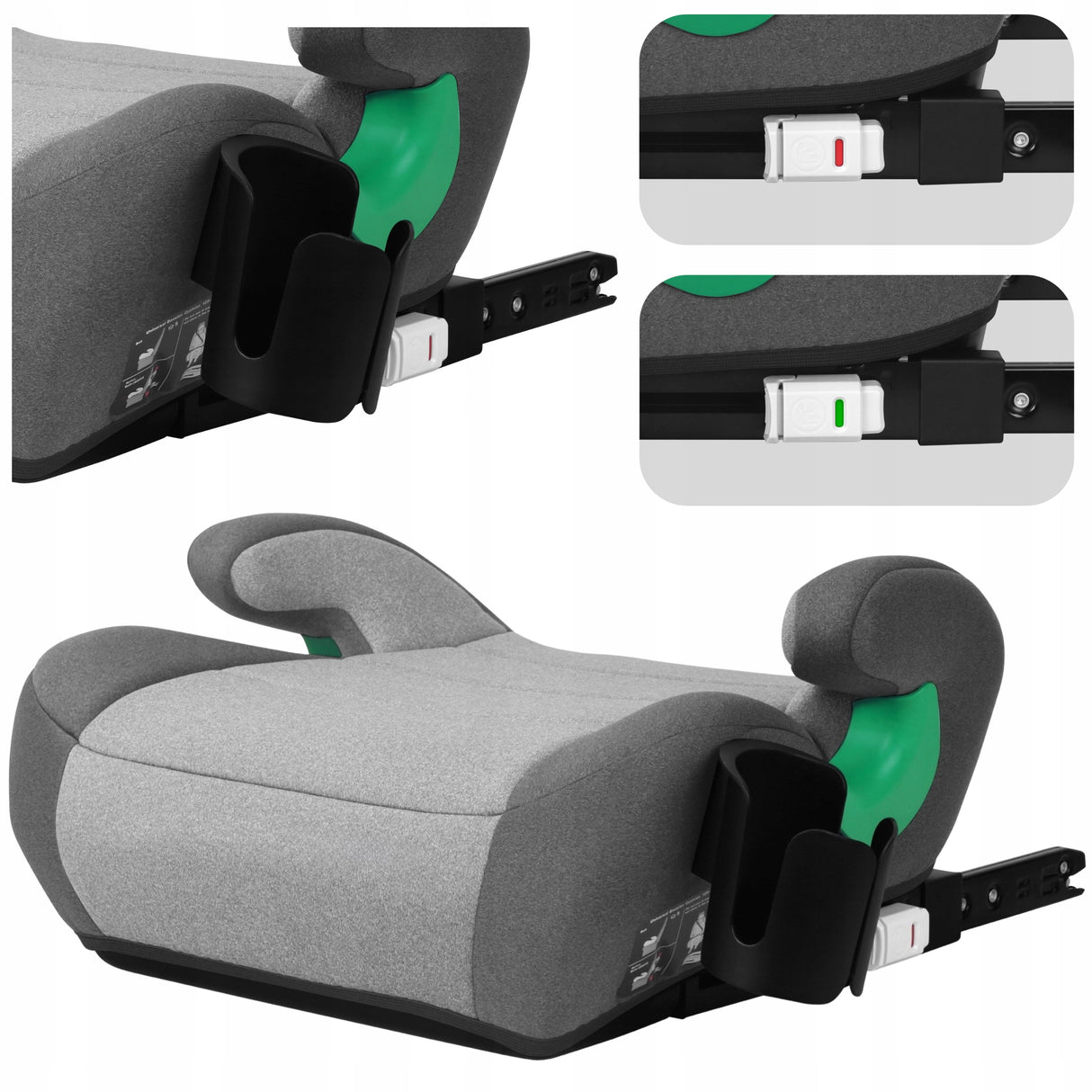 Fotelik Samochodowy Podstawka ISOFIX Szary i-Size 15-36 kg 125-150 cm