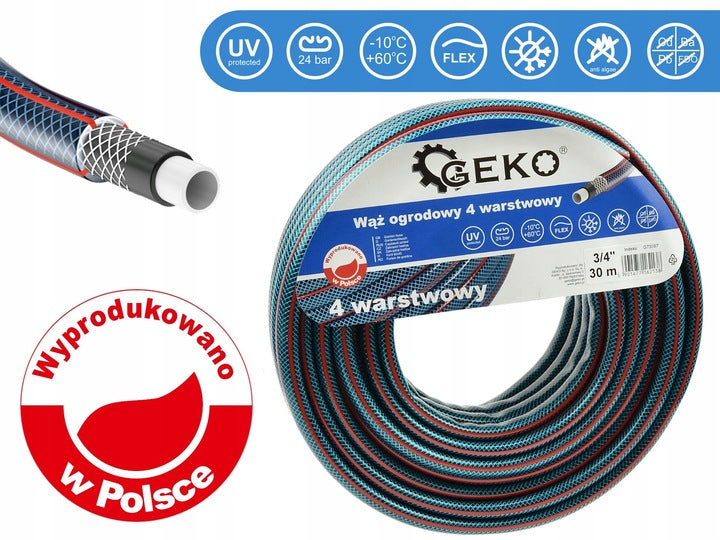Wąż Ogrodowy Wody Porządny Długi 4-WARSTWOWY 3/4" 30m Poves