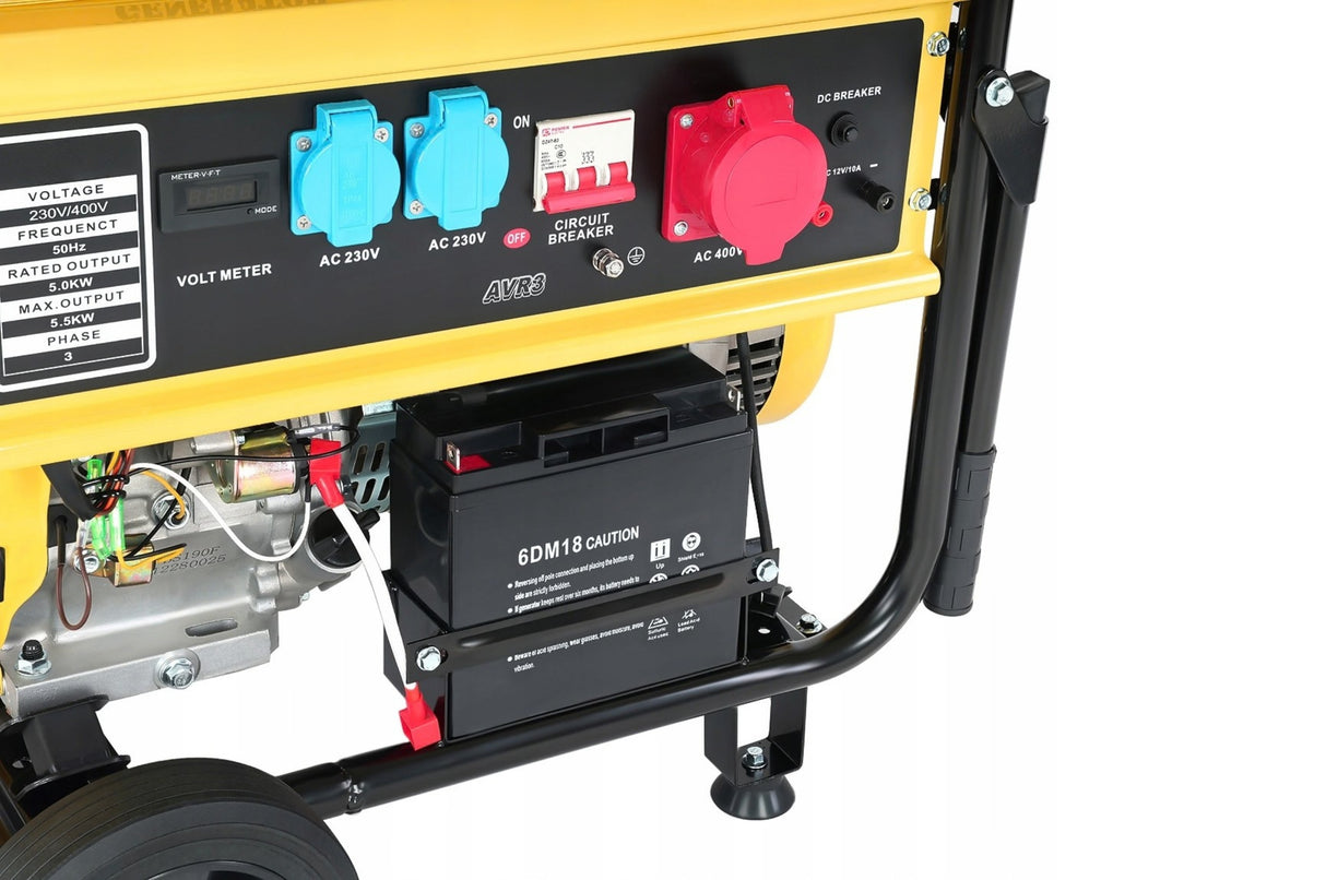 Agregat Prądotwórczy Trójfazowy Z Rozrusznikiem Benzyna 5500W 230V AVR