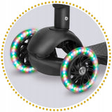 Hulajnoga Dla Dzieci Trójnoga Trójkołowa Jeździk 3w1 Balansowa Black LED