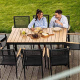 Duży Stół Ogrodowy Rozkładany Aluminiowy Prostokątny 8 Osób 160/210x90 cm