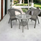 Zestaw Mebli Ogrodowych technorattan Classic Mini SZARY 3 el. Balkon