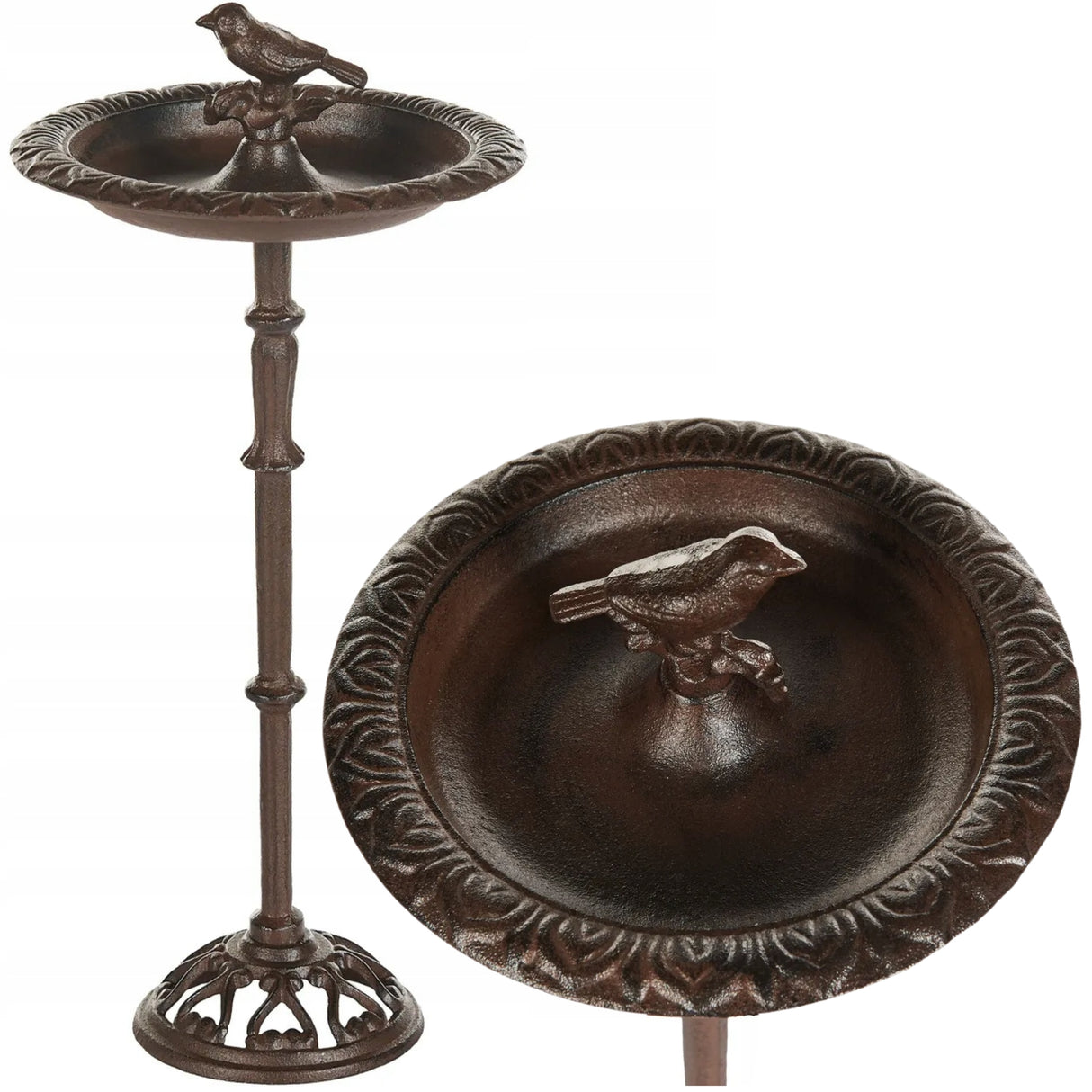 Poidło dla Ptaków Poidełko Ogrodowe w Stylu Vintage Brązowe Eleganckie