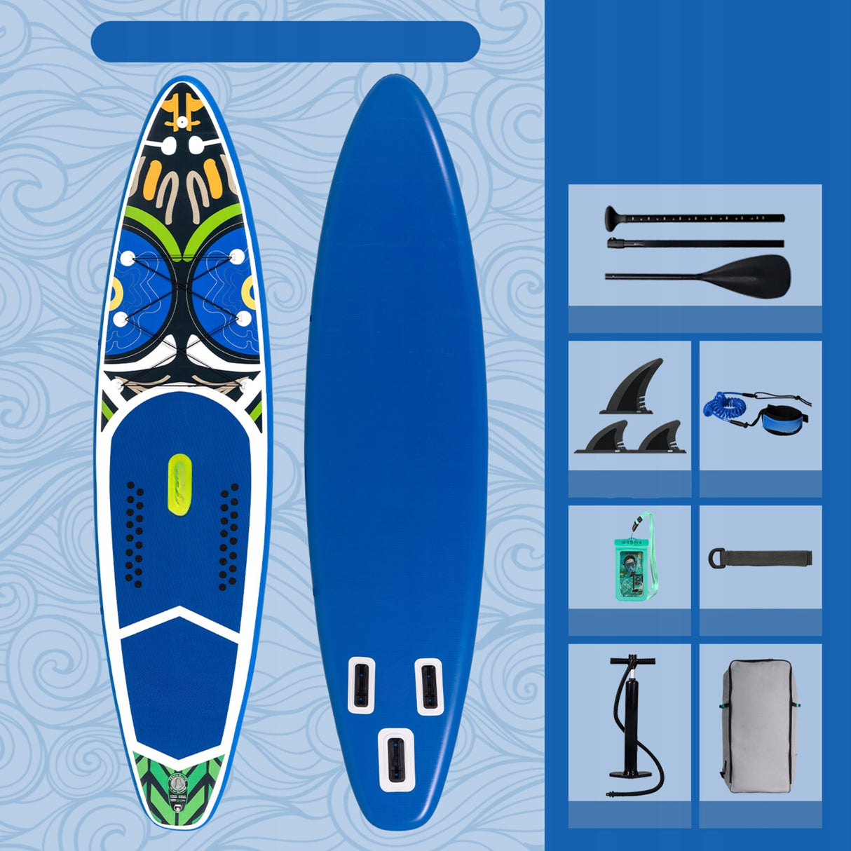 Deska Wiosłowa Nadmuchiwana Paddle Board z Akcesoriami Niebieska do 150 Kg