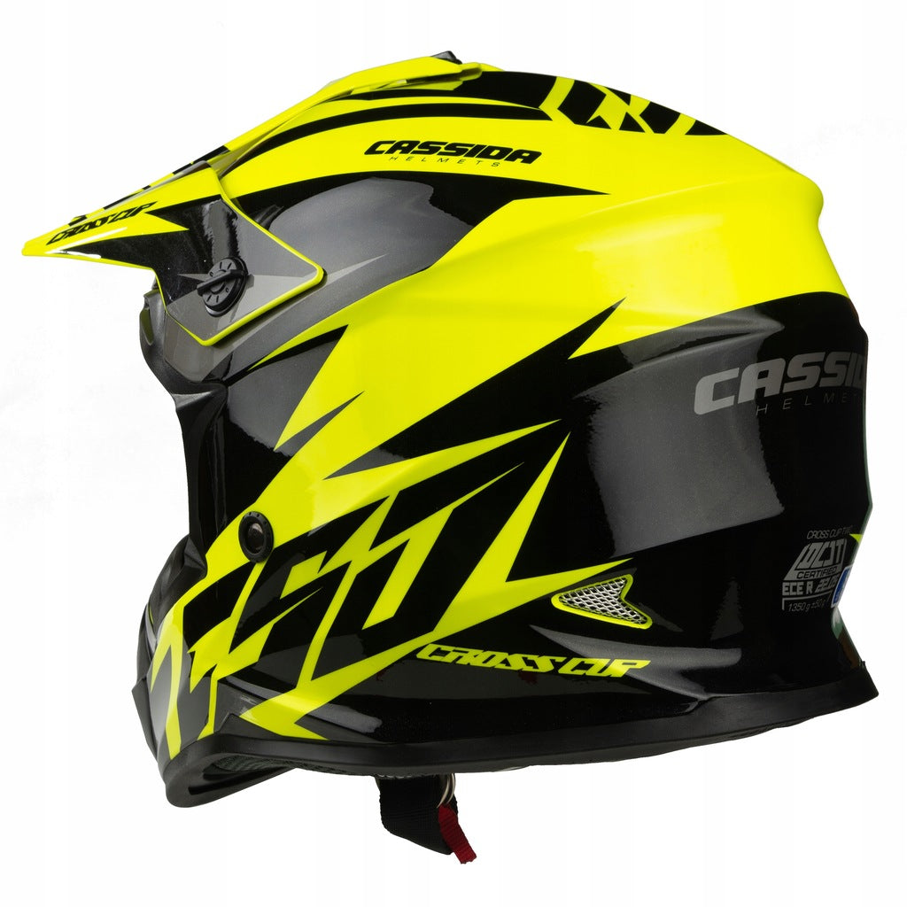 Kask Motocyklowy Cassida Cross CUP/TWO HI VIS Zielony Crossowy XL