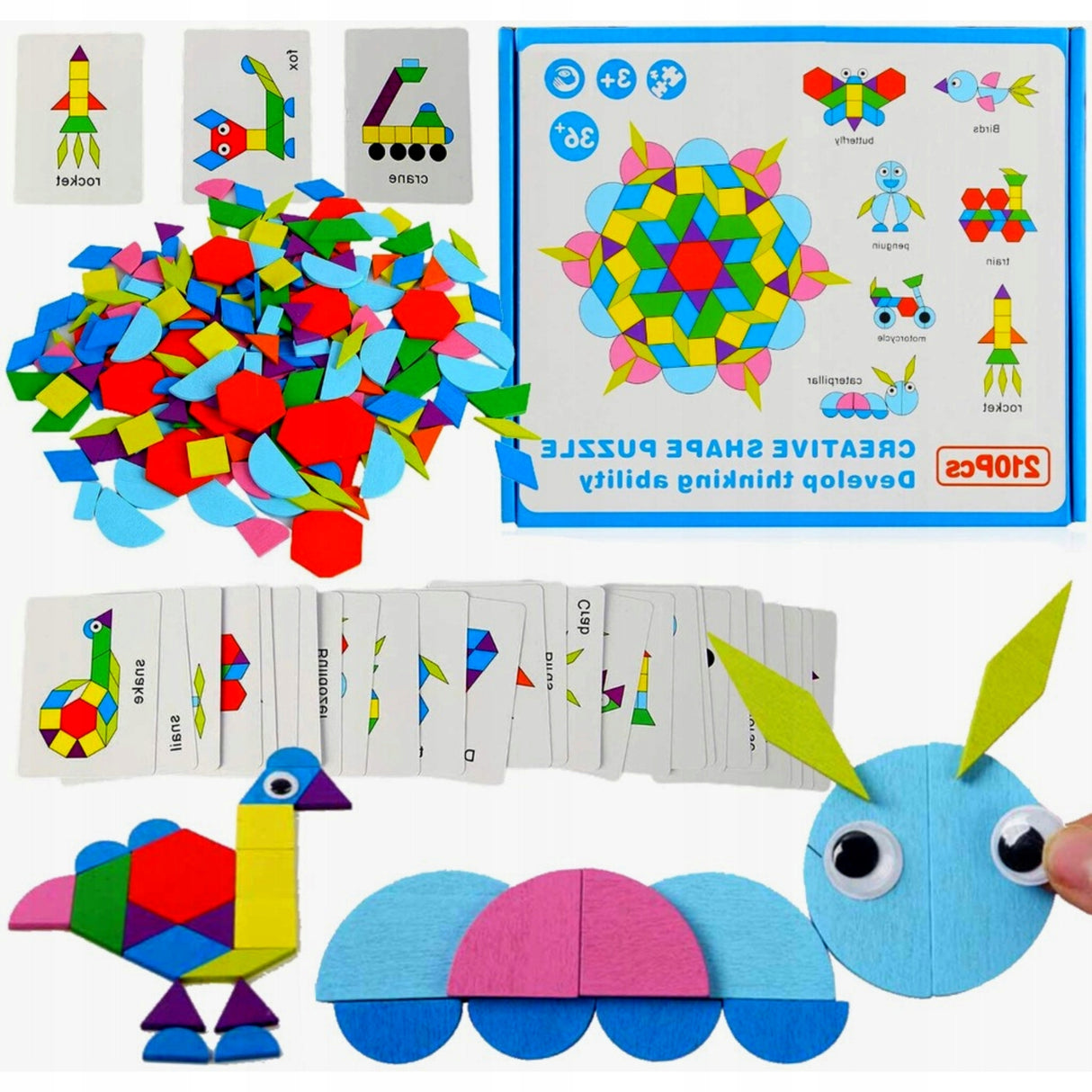 DREWNIANA EDUKACYJNA UKŁADANKA PUZZLE MONTESSORI