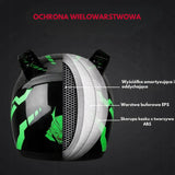 Kask Motocyklowy Pełnotwarzowy Wielokolorowy Pełna Twarz Pełny Rozmiar XXL