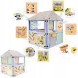 Domek Ogrodowy Dla Dzieci 6 Paneli Zabaw 128 x 115 x 106 cm 6W1 Plac Zabaw