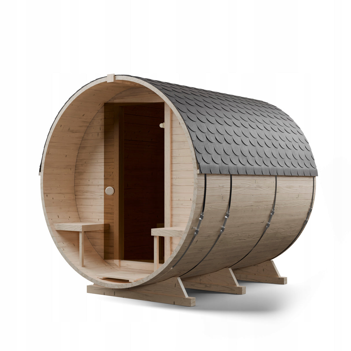Sauna Ogrodowa Beczka Szwedzkie Drewno 240 cm z Piecem HARVIA VEGA BC80