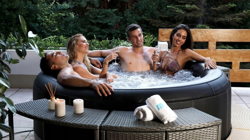 Basen z Hydromasażem Ogrodowe Pojemne Dmuchane SPA 6 osob. 930 L okrągłe