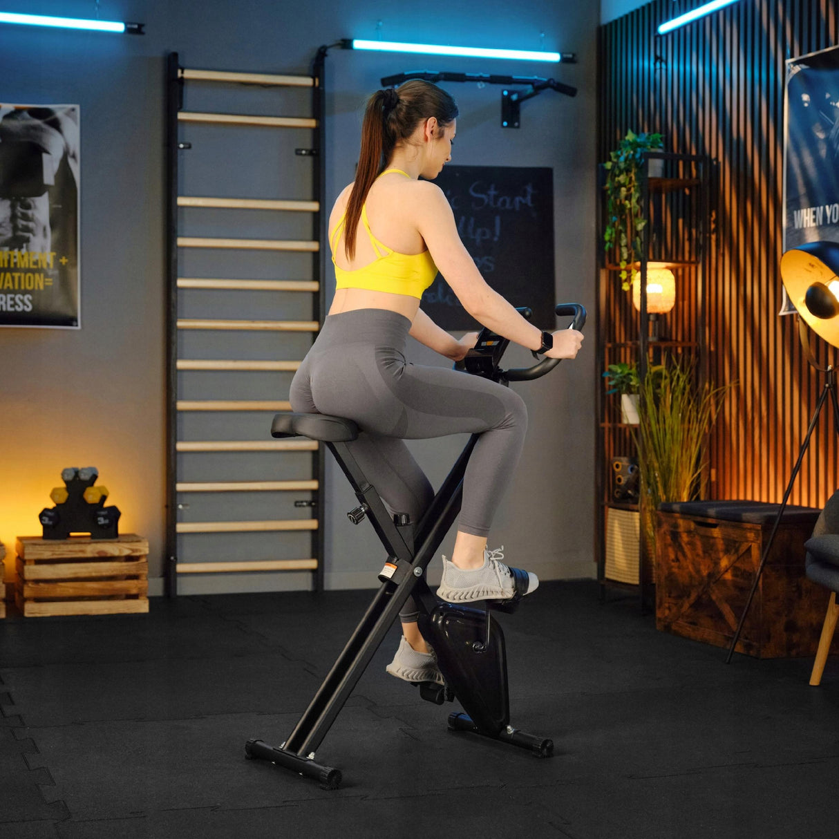 Rowerek Treningowy Stacjonarny Składany do Ćwiczeń Rower Fitness Pionowy