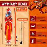 Nadmuchiwana Deska Wiosłowa Stand Up Paddle Pomarańczowa z Akcesoriami