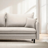 Sofa Rozkładana z Funkcją Spania i Pojemnikiem Beżowo-szara 218 x 105 cm