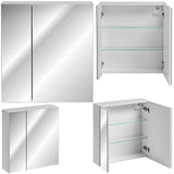 Szafka z Lustrem Płyta Laminowana Biała Łazienkowa 60 x 65 x 16,8 cm