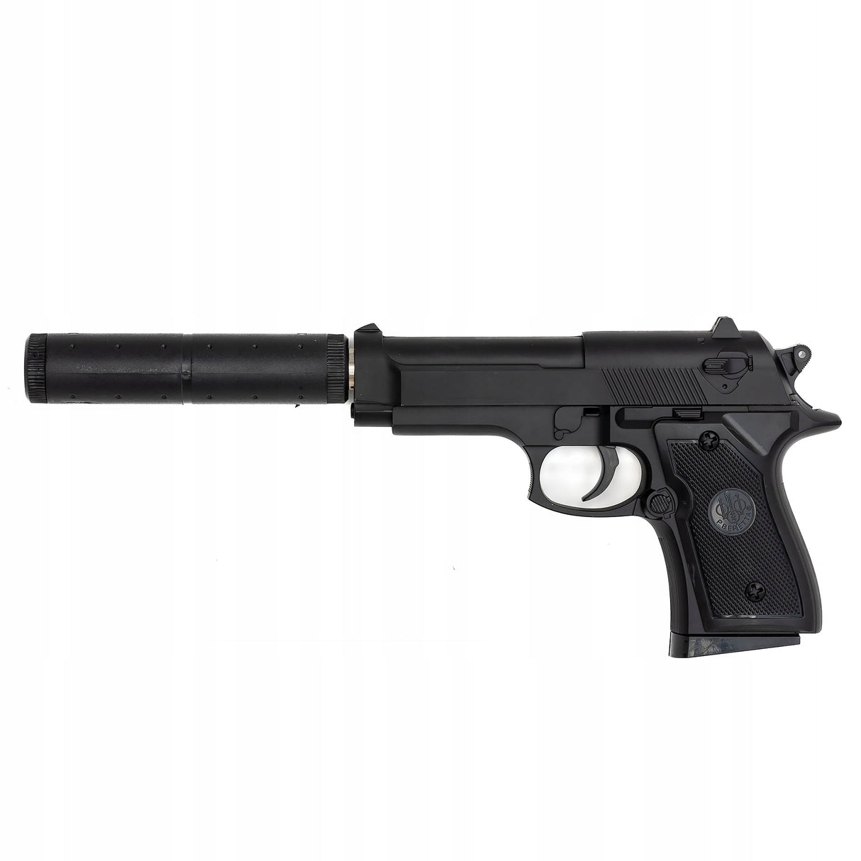 Pistolet na Kulki Metalowy Pistolet Beretta z Tłumikiem + Duży Granat 6mm