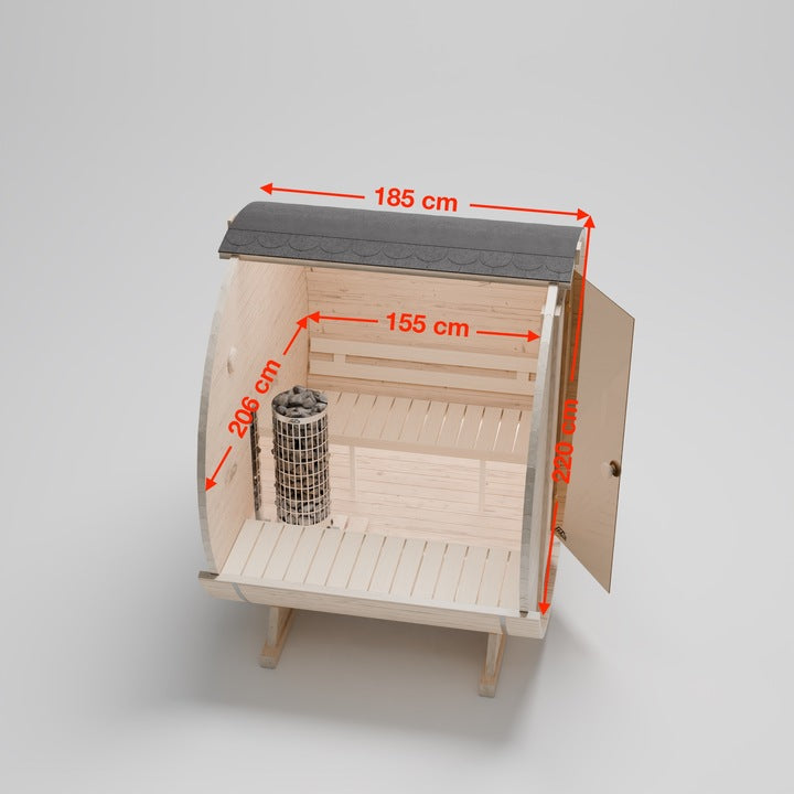 Sauna Ogrodowa do Samodzielnego Montażu Szwedzkie Drewno Beczka 180 cm