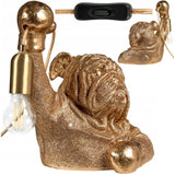 Lampa Stołowa Złoty Pies Elegancka Lampka w Kształcie Buldoga Angielskiego