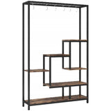 Stojak na Rośliny HOGA-JW0484X 100×30×180 cm Czarno Brązowy Pięciopiętrowy
