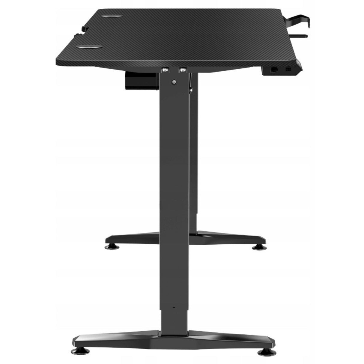 Biurko Elektryczne Regulowane Gamingowe Biurowe Panel LED Duże Czarne 140cm