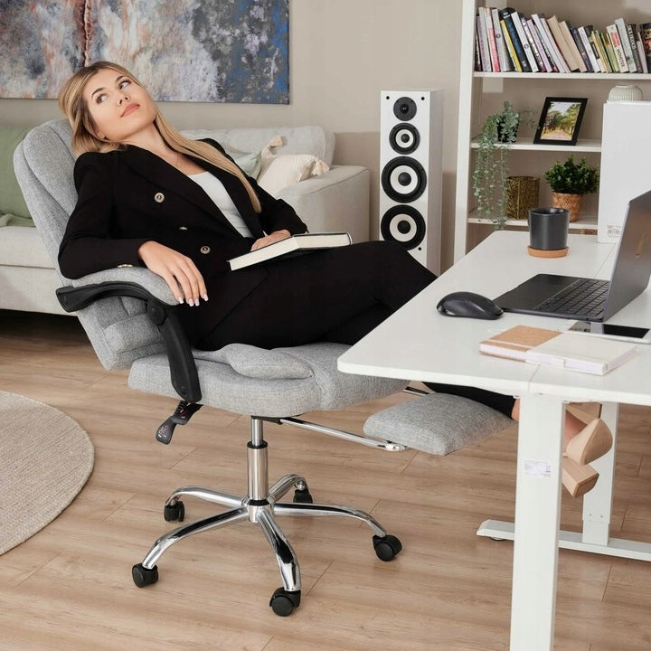 Fotel Obrotowy Biurowy Krzesło z Regulacjami Ergonomiczne Biurowe 118 cm