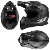 Motocyklowy Kask XXS Cross Enduro ECE Daszek Wentylacja Na Quad MTB Czarny