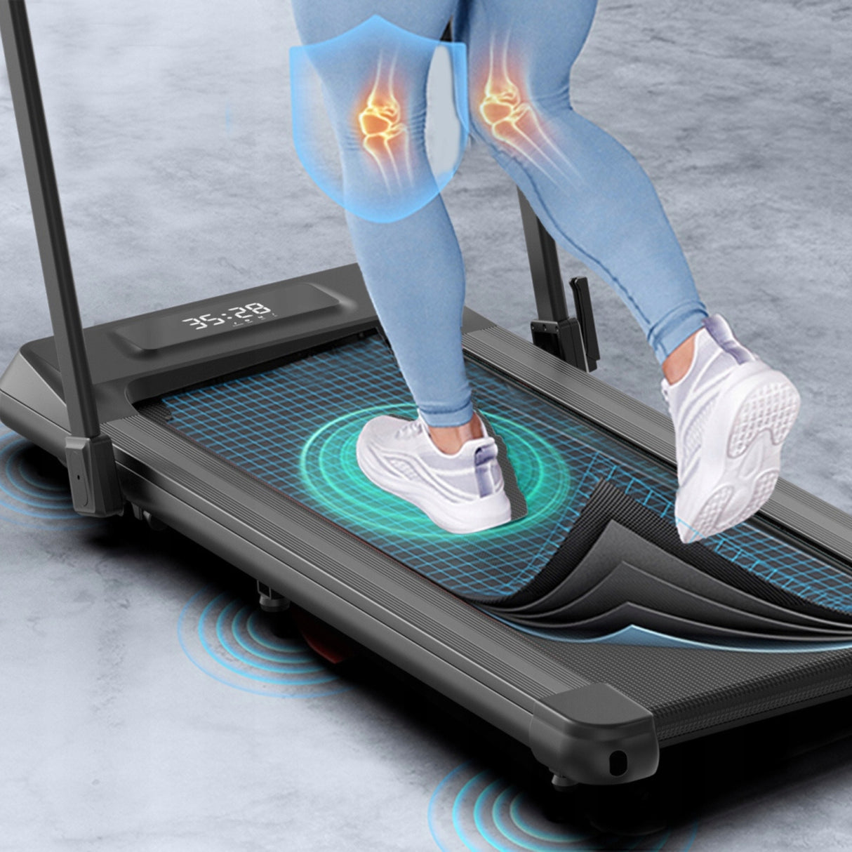 Bieżnia Elektryczna z Nachyleniem Składana Płasko Bluetooth 120 kg 15 km/h