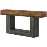 Stolik Konsolowy HOGA-RY240 Brązowy Szary 30x160x82cm Teksturowany