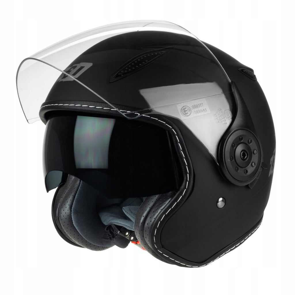 Kask Motocyklowy Otwarty ZED C5 Blenda + Kominiarka Czarny S