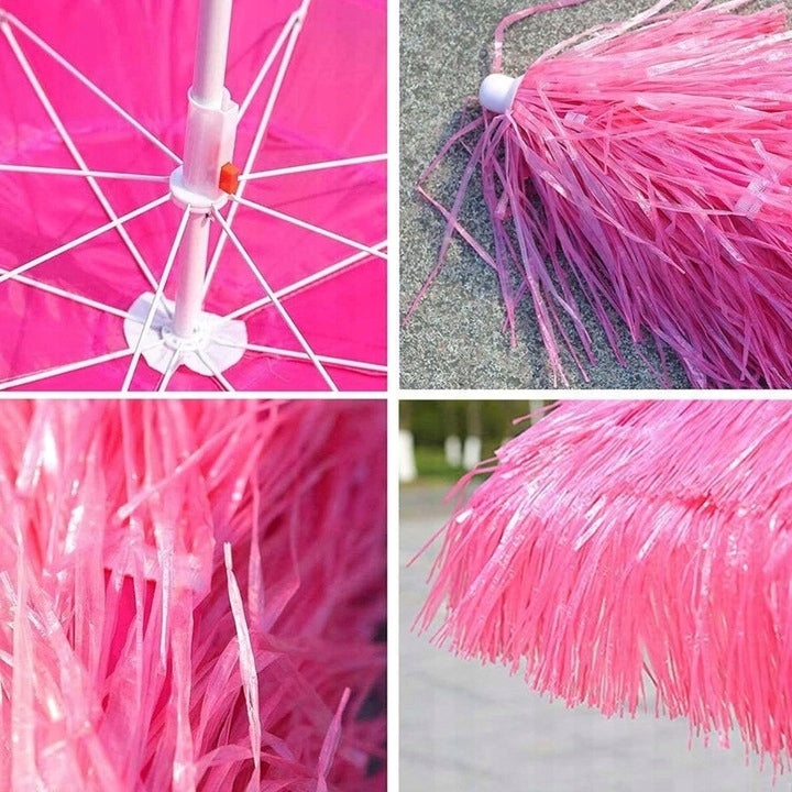Parasol Plażowy Duży Ogrodowy Hawajski Łamany Taras Plaża 150 Cm RÓŻOWY