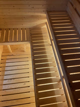 Sauna Ogrodowa Quadro 240 cm ZESTAW z Piecem na Drewno i Balią 120 cm