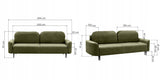 Sofa Rozkładana z Pojemnikiem na Pościel Welurowa Zielona 244x102 cm