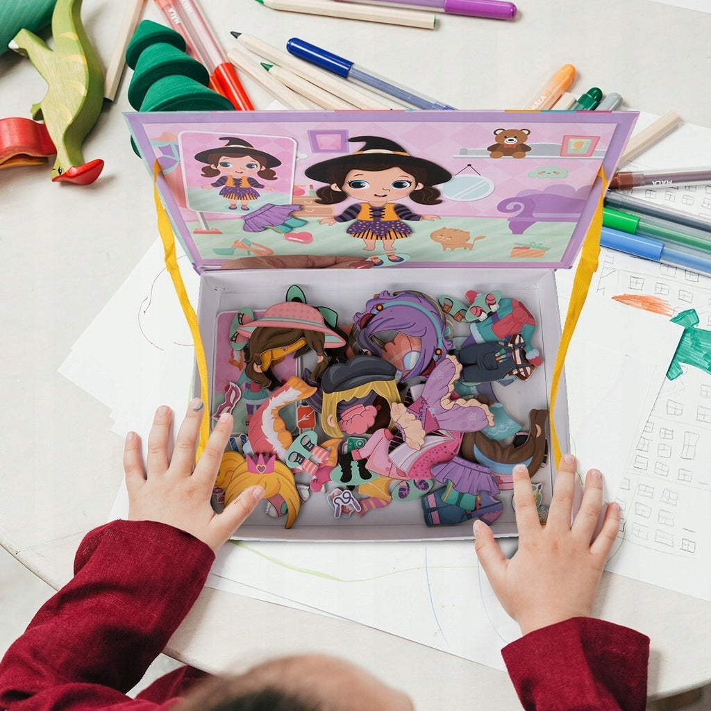 Układanka Magnetyczna Magnetyczne Ubranka dla Dziewczynki Puzzle Edukacyjne