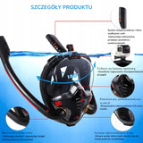 Maska do Snorkelingu Nurkowania Pełno-Twarzowa z Podwójnymi Rurkami L/XL