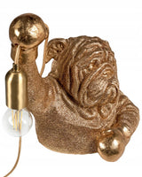 Lampa Stołowa Złoty Pies Elegancka Lampka w Kształcie Buldoga Angielskiego