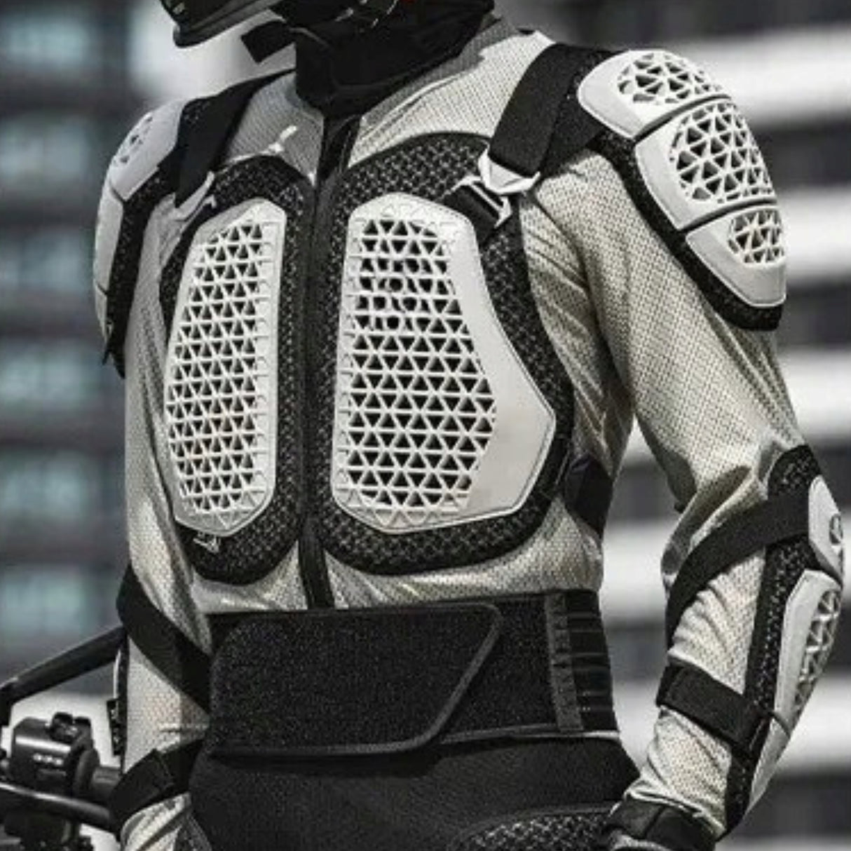 Zestaw Kurtka Motocyklowa Biała + Spodnie Motocyklowe Odzież Ochronna 3XL