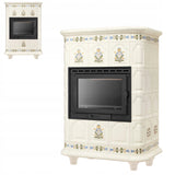 Piec Kominek Kaflowy Ceramiczny Koza 13kW Piecyk Beżowy Obudowa Kominkowa