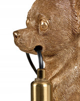 Lampa Złoty Pies Stołowa Funkcjonalna Lampka Elegancka Chihuahua Złota 32cm