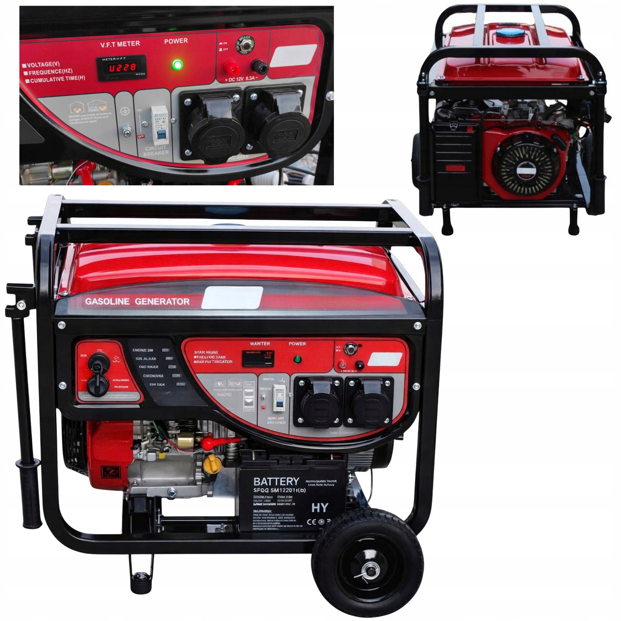 Agregat Generator Prądu Benzynowy Jednofazowy Przenośny 5500W 13KM AVR 25L