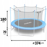 TRAMPOLINA OGRODOWA (365-374cm) 12ft NEOSPORT model 2024