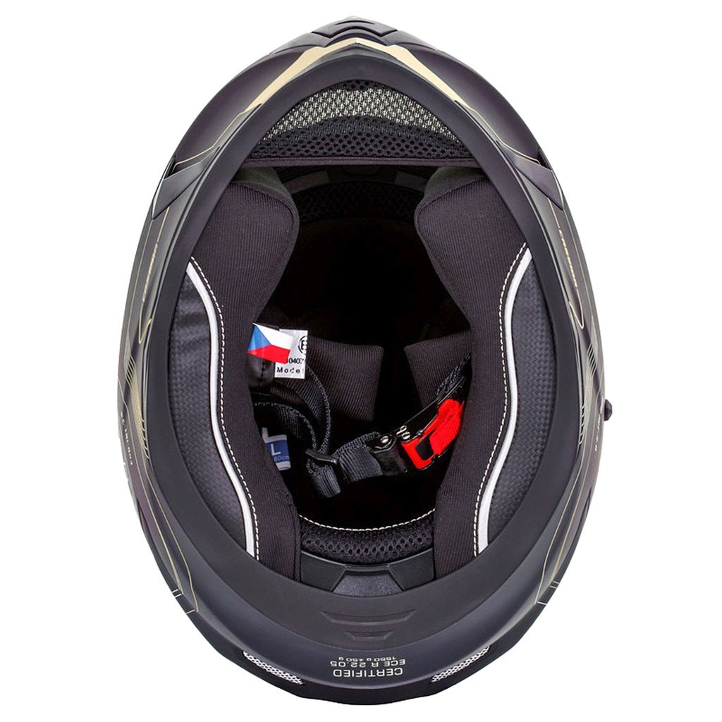 Kask Motocyklowy Czarno-Złoty CASSIDA 3.0 GOLD XL + Czarna Szyba