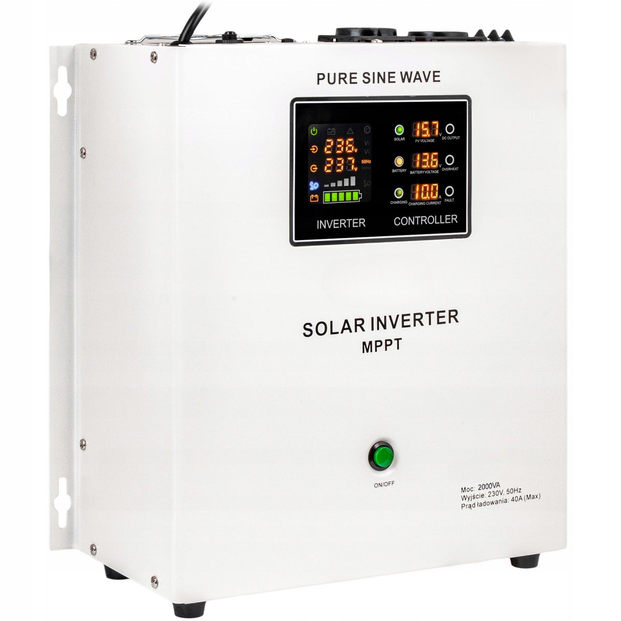 Przetwornica Inwerter Solarny Czysty Sinus Niezawodne Źródło Energii 2000 W