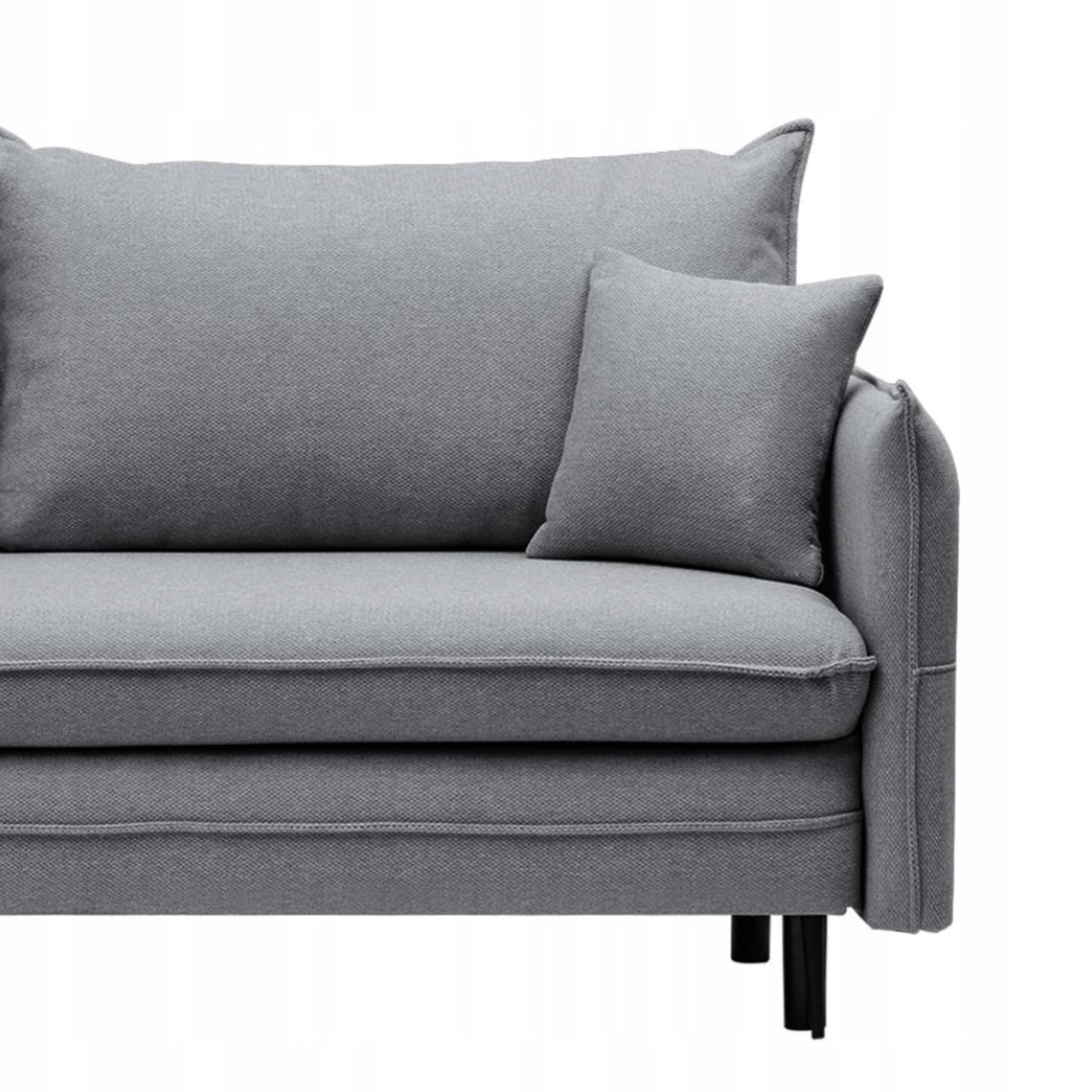 Sofa Rozkładana z Funkcją Spania i Pojemnikiem Ciemno-Szara 218 x 105 cm