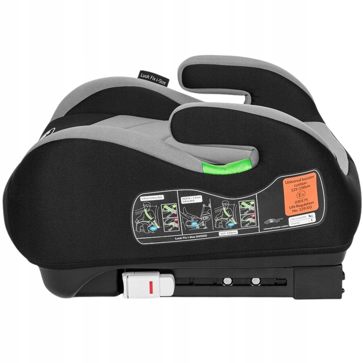 Fotelik Samochodowy Podstawka ISOFIX 125-150 cm i-Size Szary