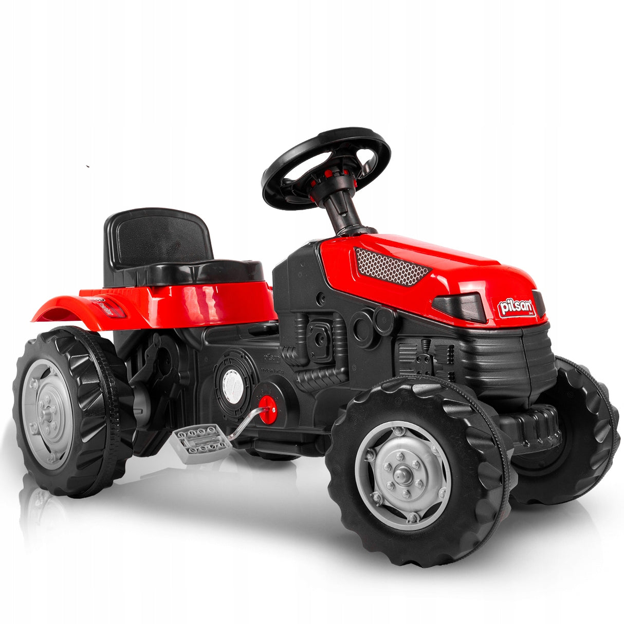 Duży Traktor na Pedały Przyczepa Jeździk dla Dziecka Czerwony TraktorekXXL