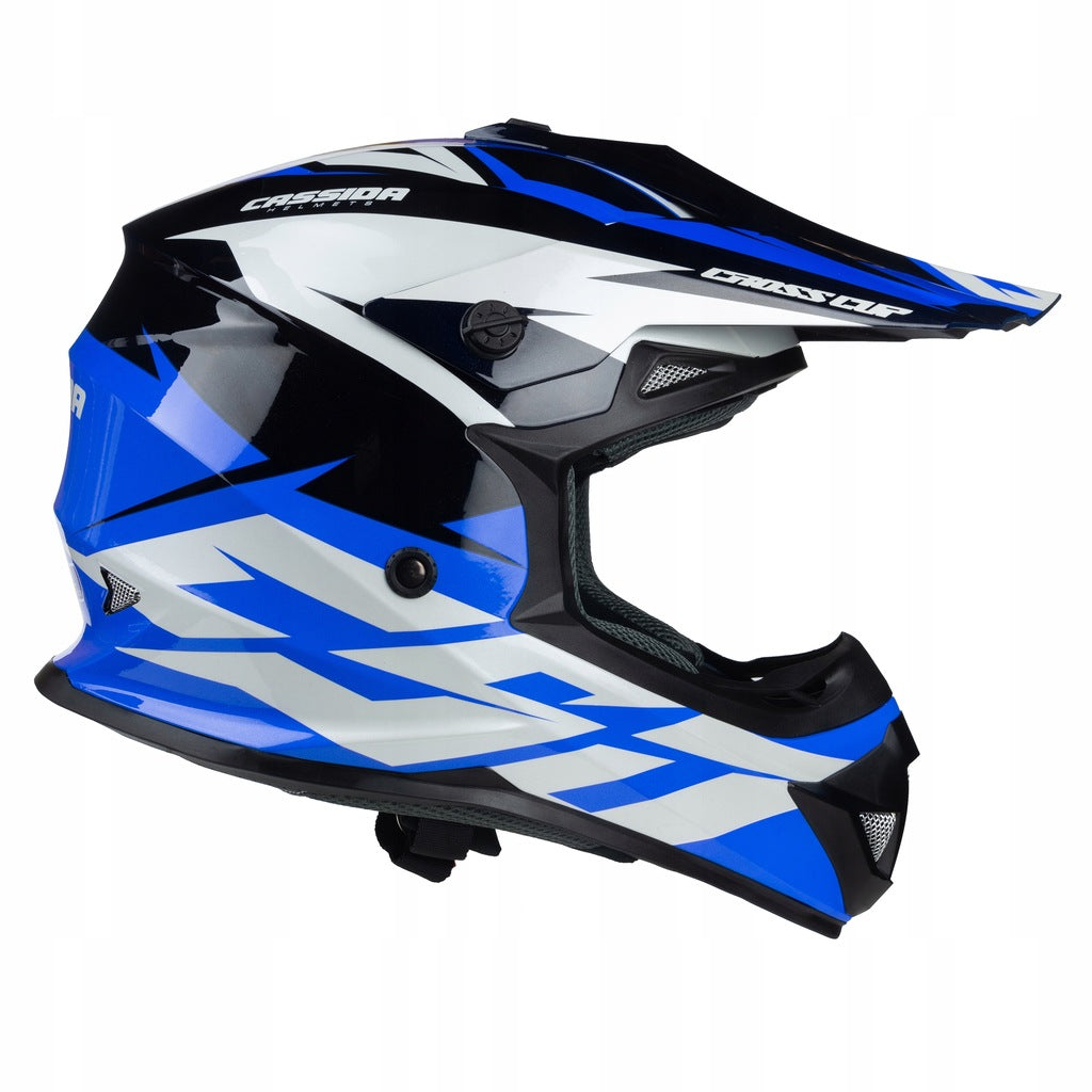 Kask Motocyklowy Cross Cup/Two, Kominiarka, Niebieski XL + Gogle