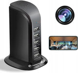 Ukryta Kamera WiFi 5xUSB Ładowarka Szpiegowska Czarna HD 1080p 2,4/5Ghz
