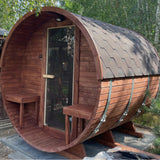Sauna Ogrodowa Beczka ze Szwedzkiego Drewna Samodzielny Montaż 240x220 cm