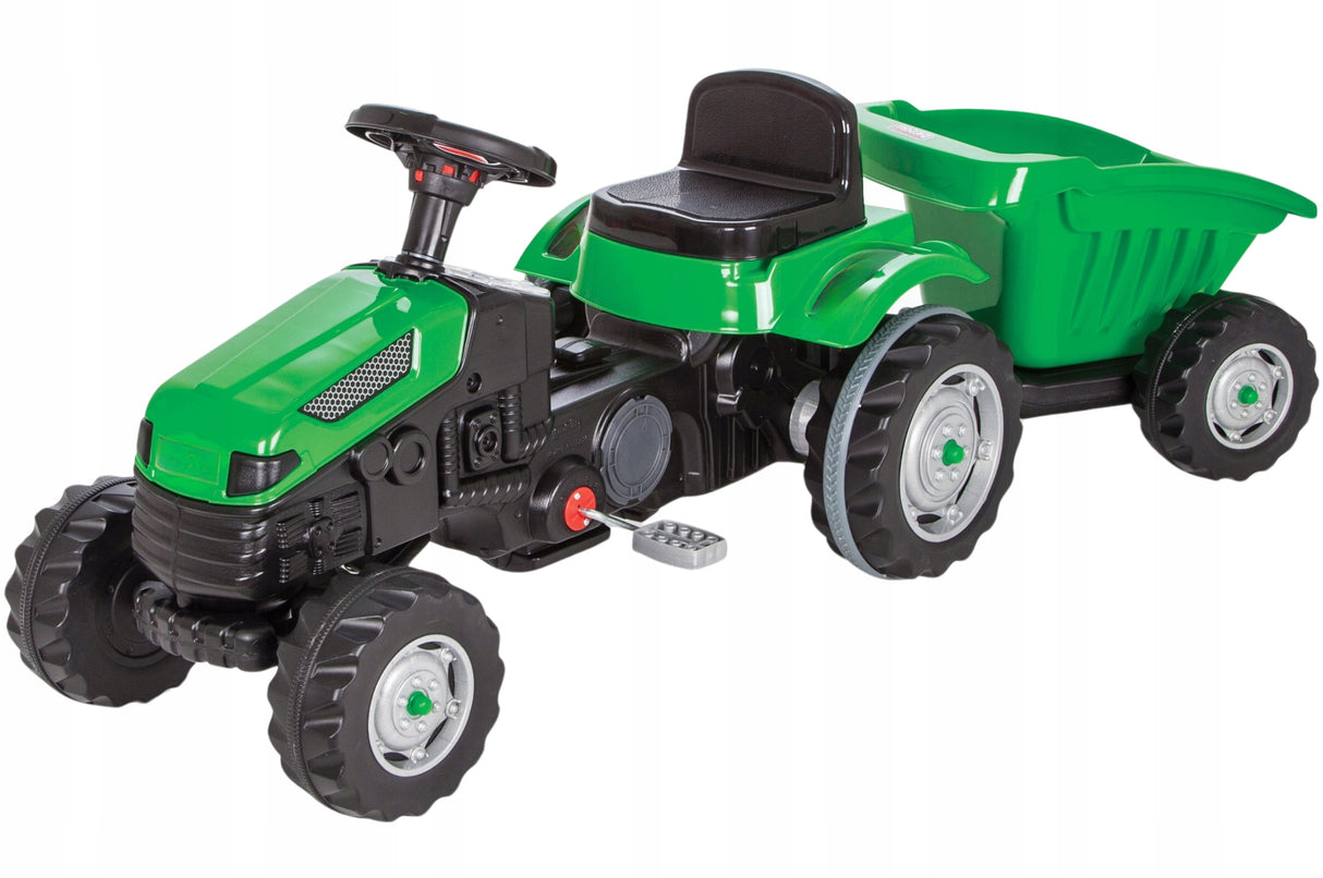 Duży Traktor na Pedały Przyczepa Jeździk dla Dziecka Zielony TraktorekXXL