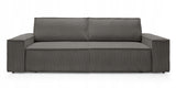 Sofa Rozkładana z Pojemnikiem na Pościel Sztruksowa Ciemnoszara 257x102cm